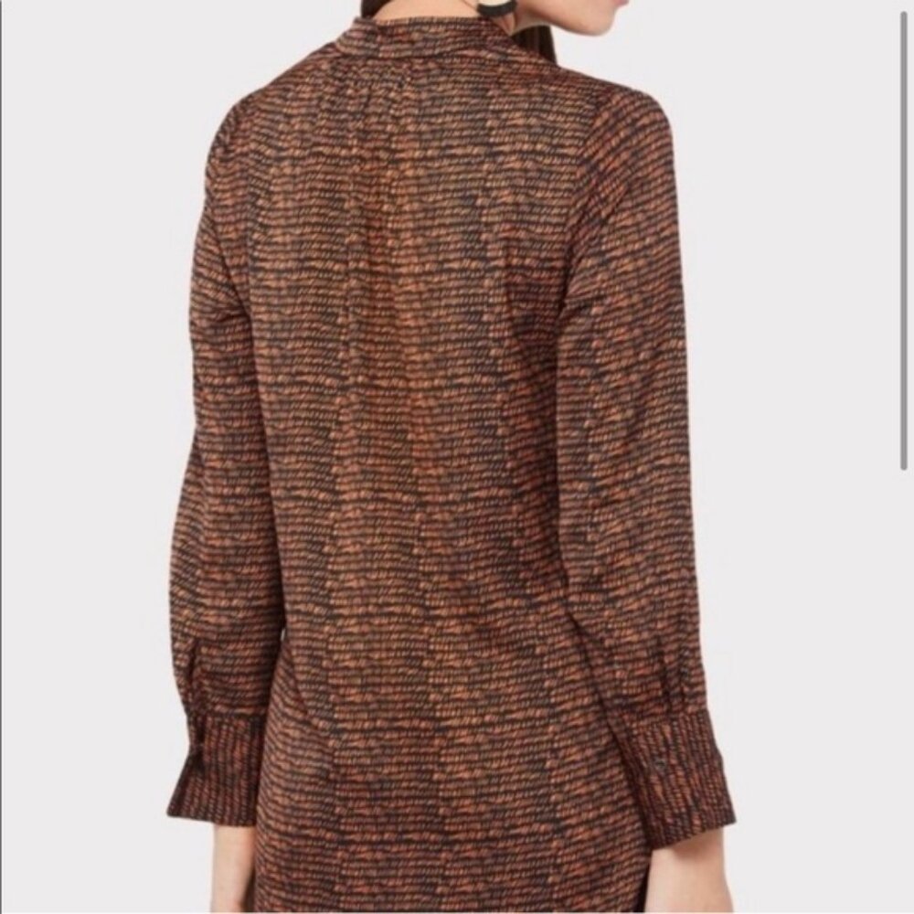Everlene & David Lerner Mandarin Collar Button Down Tunic Blouse - Picture 2 of 16